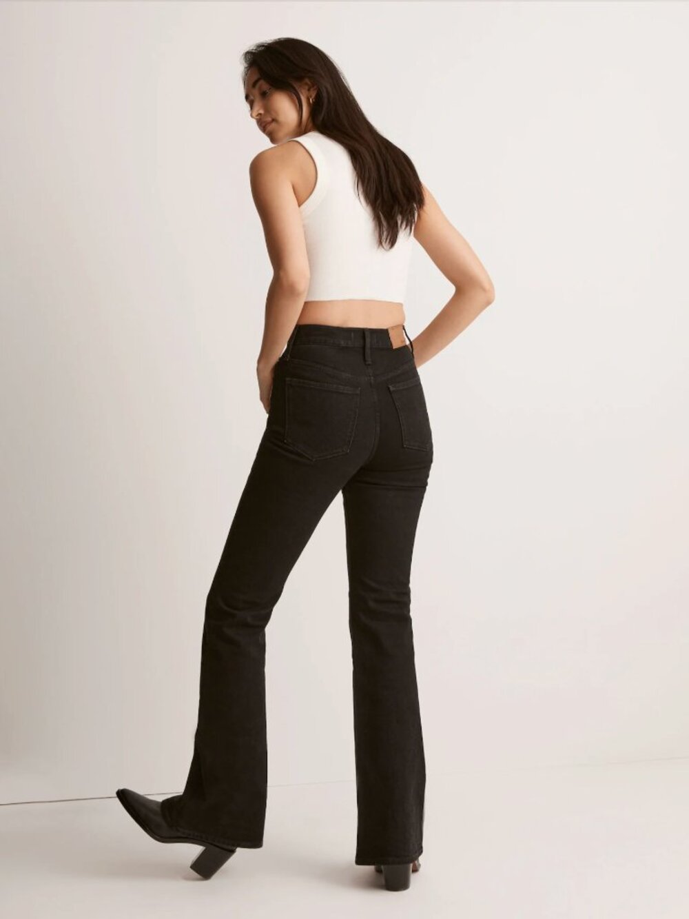 Madewell The Perfect Vintage Flare Jeans Black Wash Womens Size 29 High Rise - Picture 3 of 14